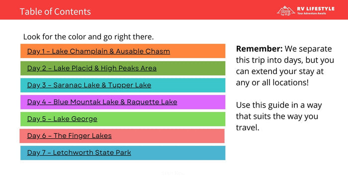 Adirondack Park and Finger Lakes RV Adventure Guide: 7-Stop Itinerary with Campgrounds and Must-See Stops