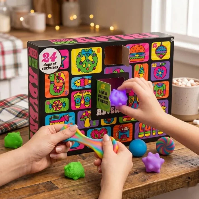 Advent Calendar Fidget Cube & Squishy Toy Set — 24 Days of Holiday Surprises