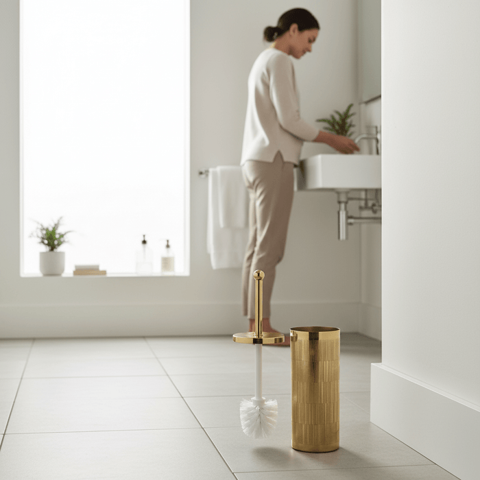 Allegra Gold Finish Aluminium Toilet Brush