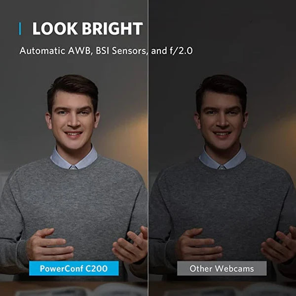 Anker PowerConf C200 2K Webcam | AI-Noise Canceling Mics