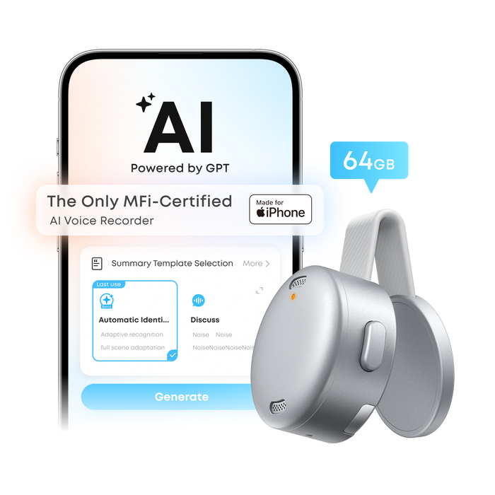 Anker soundcore Work | Coin-Sized Wearable AI Note Taker / Voice Recorder