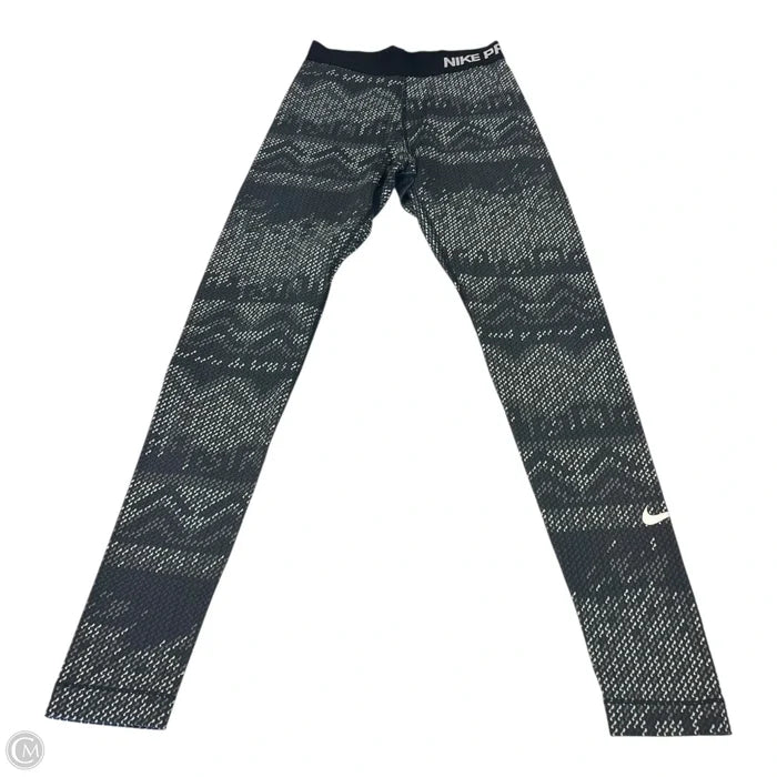 Athletic Leggings By Nike In Black & Grey, Size: Xs