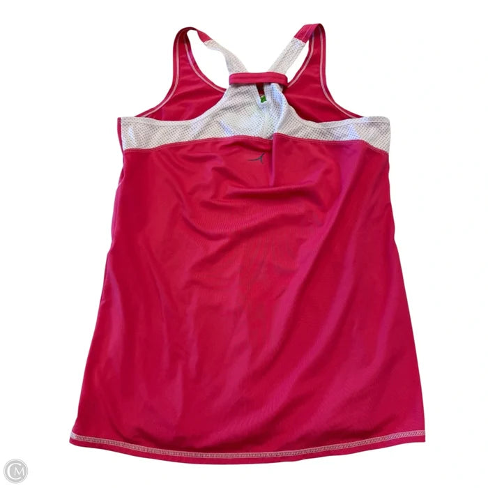 Athletic Tank Top By Clothes Mentor In Pink & White, Size: L