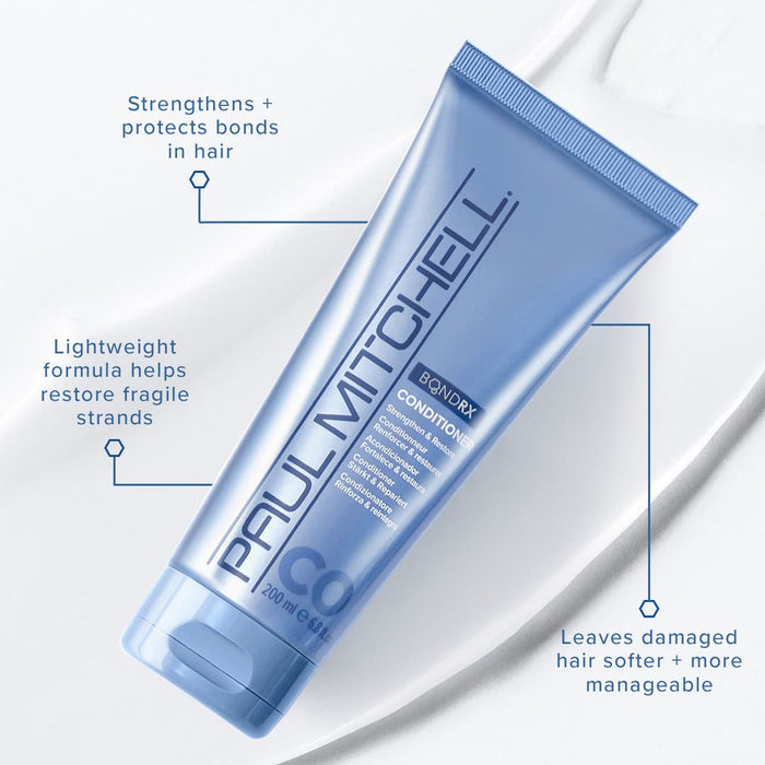 Bond RX Conditioner infographic. Background is close-up image of smear