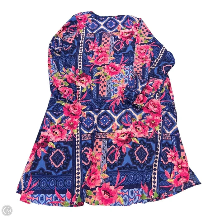 Cardigan By Clothes Mentor In Floral Print, Size: L