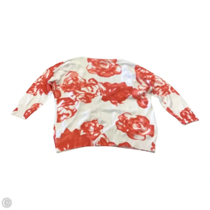Cardigan By Cyrus In Orange & White, Size: S