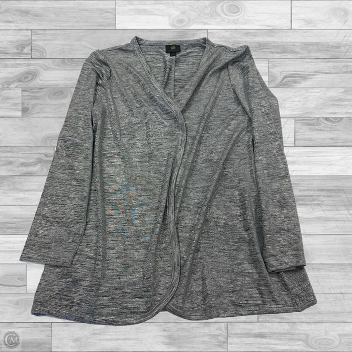 Cardigan By Jm Collections In Grey, Size: M