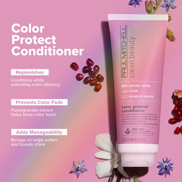 Clean Beauty Color Protect Conditioner features & benefits infographic
