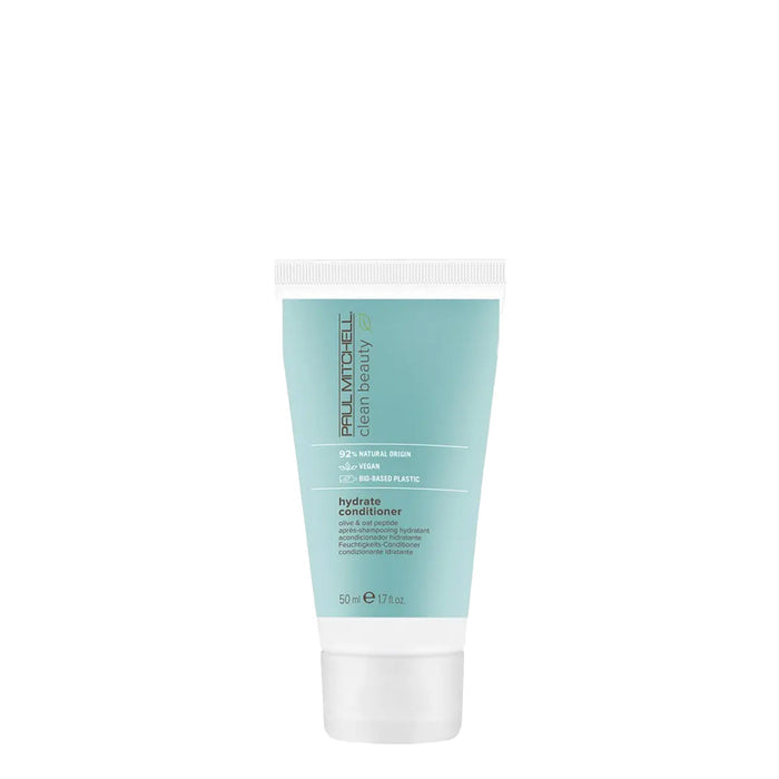 A tube of Paul Mitchell Clean Beauty Hydrate Conditioner on a white background