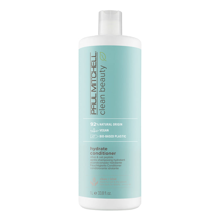 A tube of Paul Mitchell Clean Beauty Hydrate Conditioner on a white background