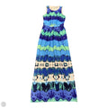 Dress Casual Maxi By Donna Morgan In Blue & Green, Size: 4