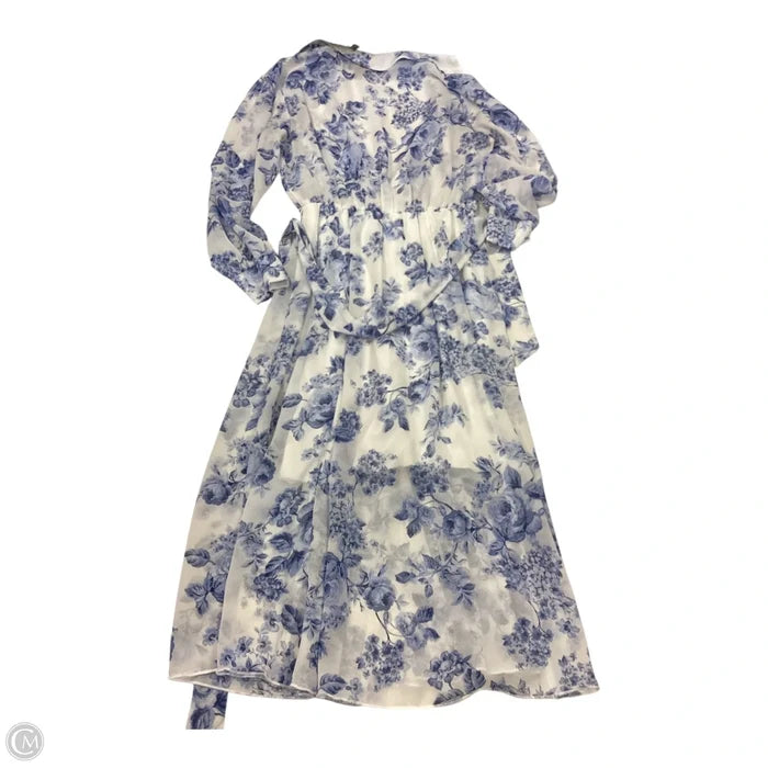 Dress Casual Midi By Clothes Mentor In Blue & White, Size: 6