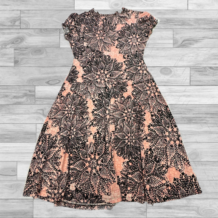Dress Casual Midi By Connected Apparel In Black & Pink, Size: 14
