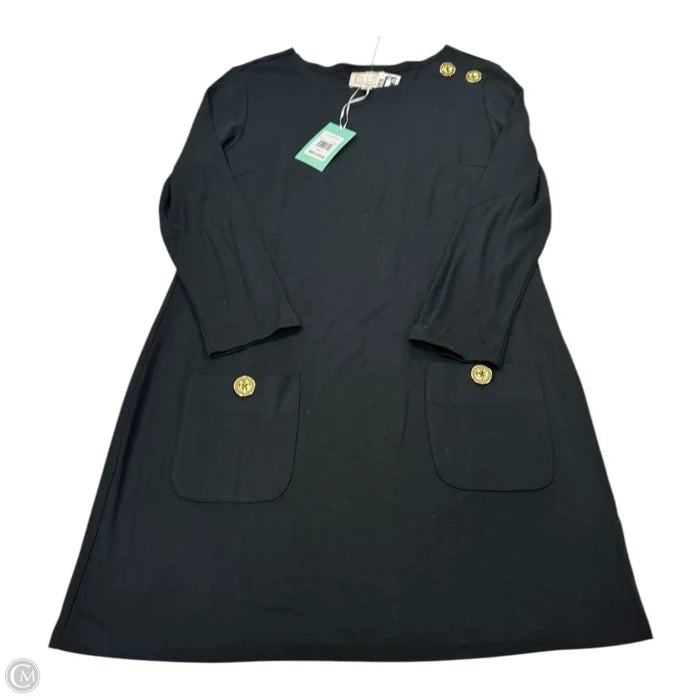 Dress Casual Midi By Sail To Sable In Black & Gold, Size: L