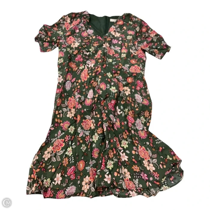 Dress Casual Short By Loft In Green, Size: 14