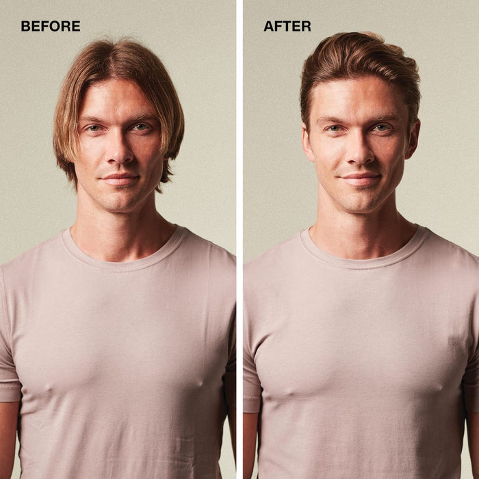 Before and after comparison when using Mitch Dry Paste