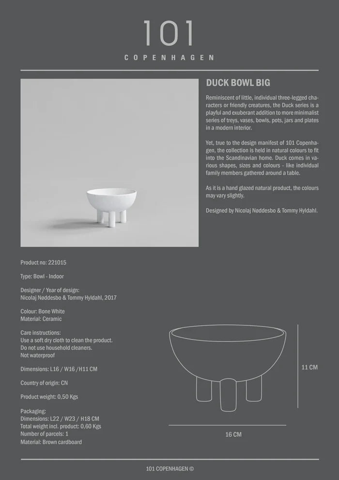 Duck Bowl, Big - Bone White Decorative Bowl 101 Copenhagen