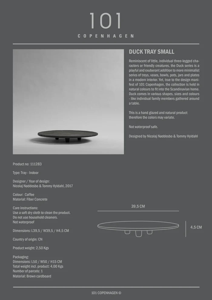 Duck Tray, Small - Coffee Decorative Tray 101 Copenhagen