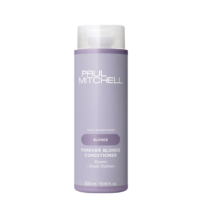 A bottle of Paul Mitchell Forever Blonde Conditioner on a white background