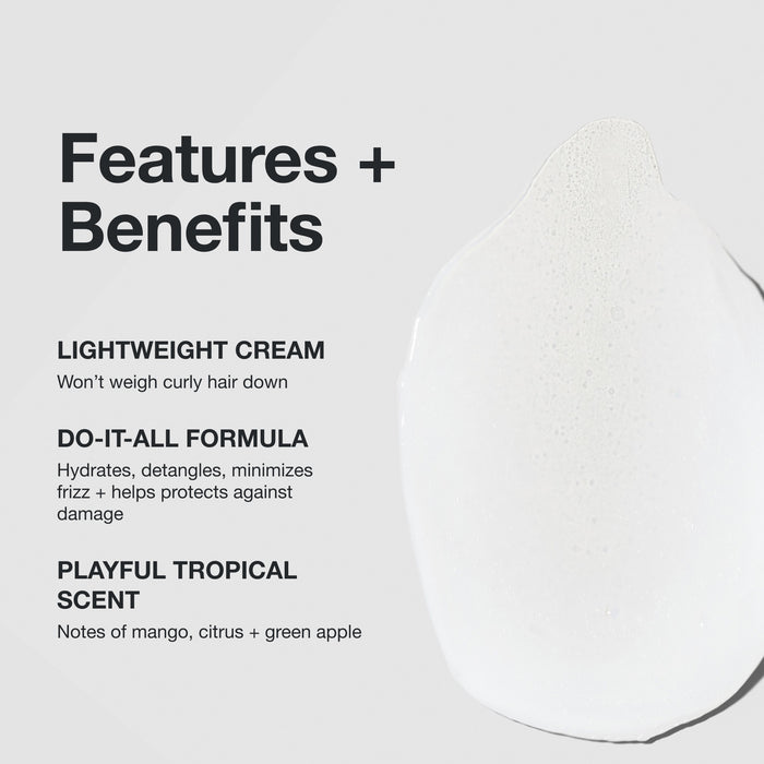 Feaures and benefits smear infographic for Paul Mitchell Full Circle Leave-In Treatment