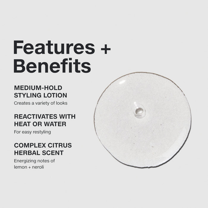 Paul Mitchell Hair Sculpting Lotion: medium-hold styling lotion reactivates with heat or water; citrus herbal scent.