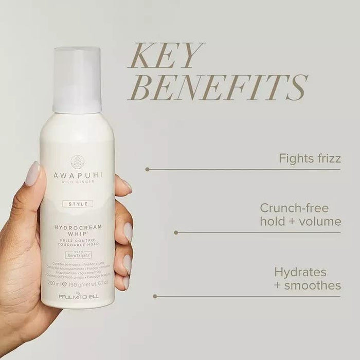 Key benefits infographic for Awapuhi Wild Ginger HydroCream Whip