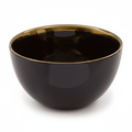 Ida Black Glass Bowl with Gold Rim
