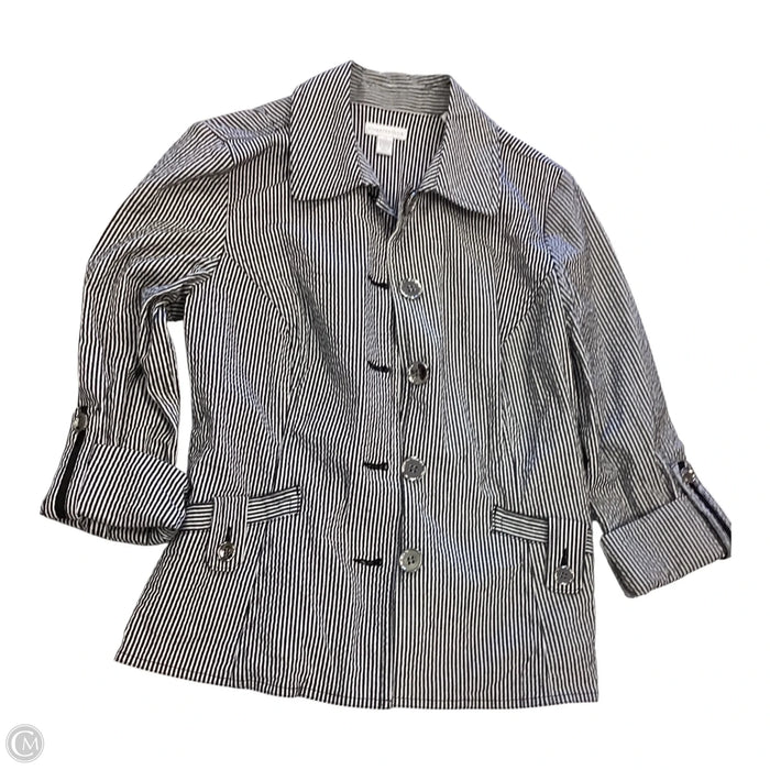 Jacket Shirt By Charter Club In Striped Pattern, Size: M