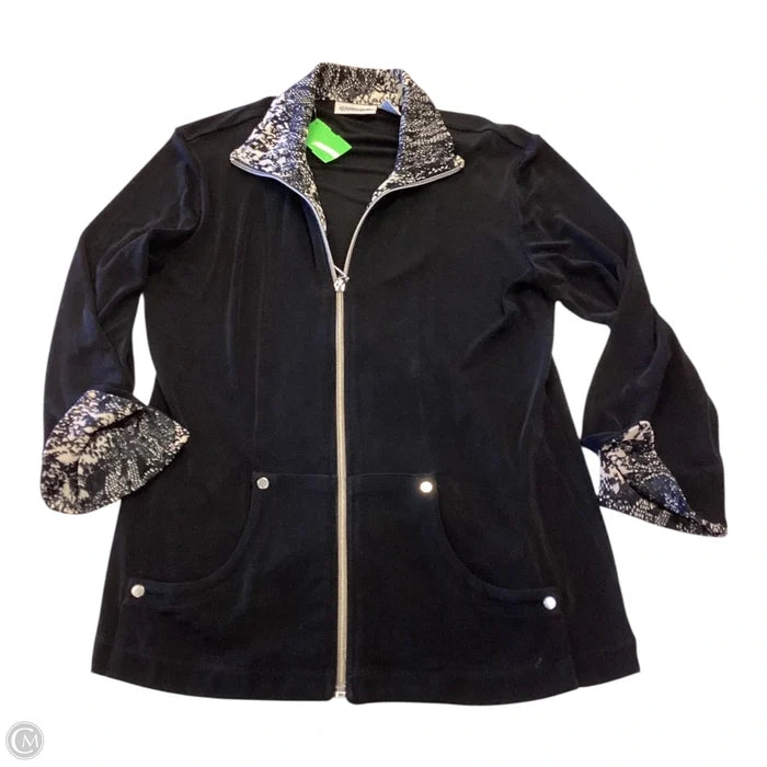 Jacket Shirt By Chicos In Black, Size: S