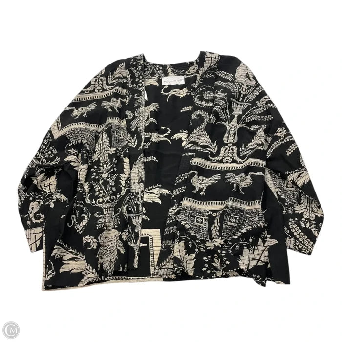 Jacket Shirt By Clothes Mentor In Black & Cream, Size: Osfm