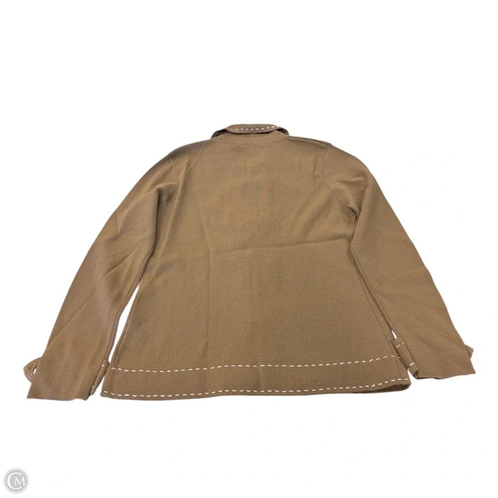Jacket Shirt By Michelle Nicole In Brown & Cream, Size: S