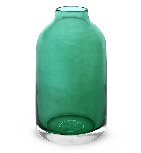 transparent jade hand-blown glass flower bud vase
