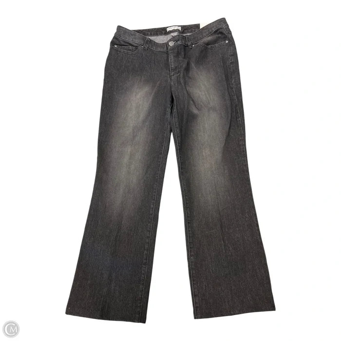 Jeans Straight By Christopher And Banks In Grey Denim, Size: 14