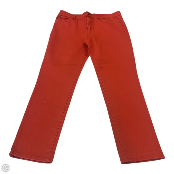 Jeans Straight By Ellen Tracy In Orange, Size: 12