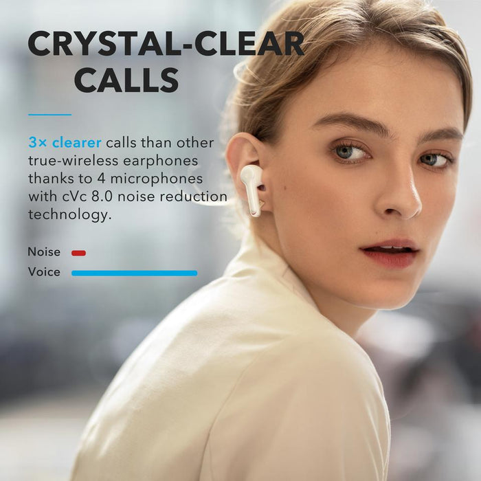 soundcore earbud with 4 microphones for clear calls
