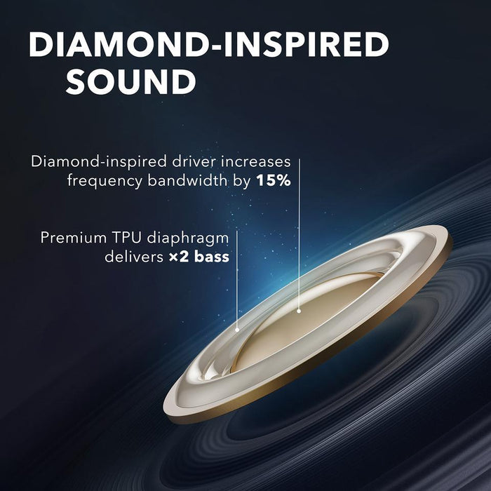 soundcore diamond-inspired driver with enhanced bass