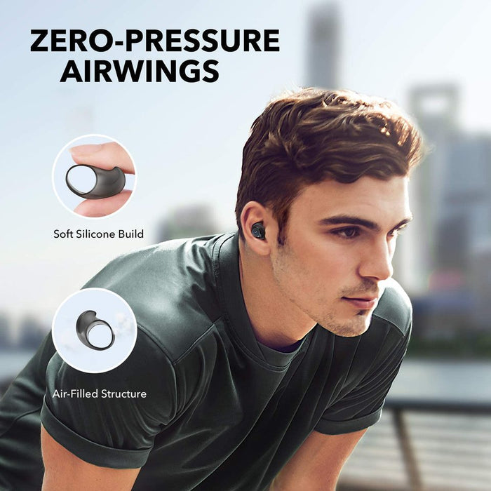 soundcore earbuds with zero-pressure airwings and silicone build