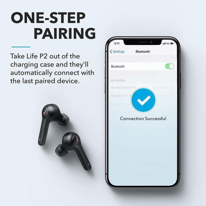 soundcore earbuds with one-step pairing for Bluetooth connection