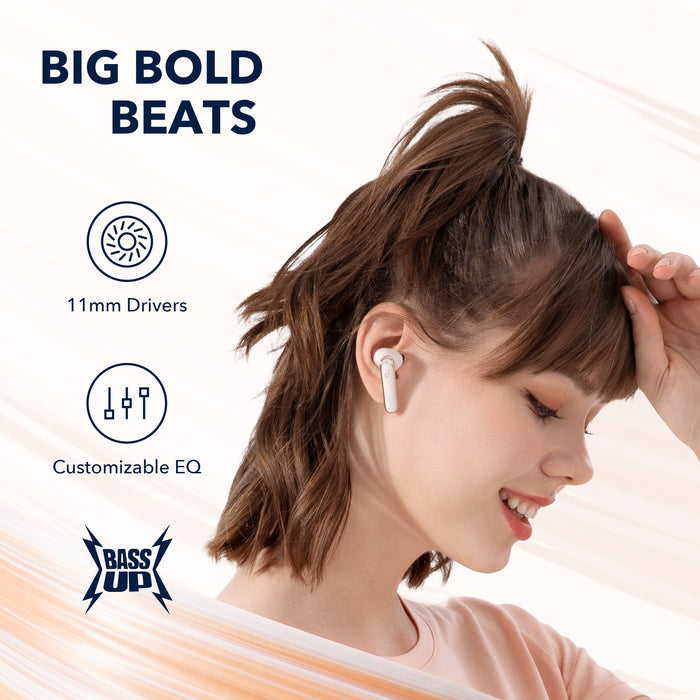 soundcore earbuds with 11mm drivers and customizable EQ
