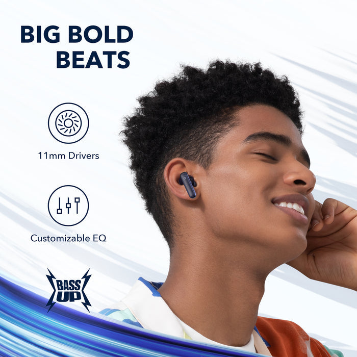soundcore earbuds with 11mm drivers for BassUp