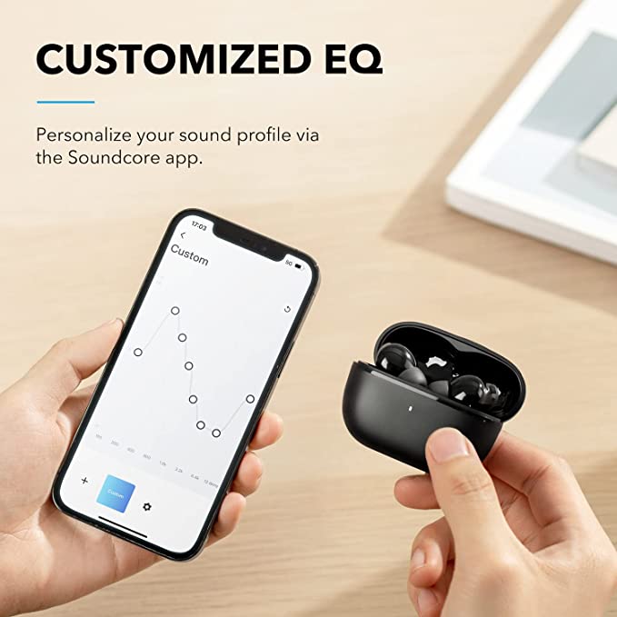 soundcore app with customized EQ for earbuds