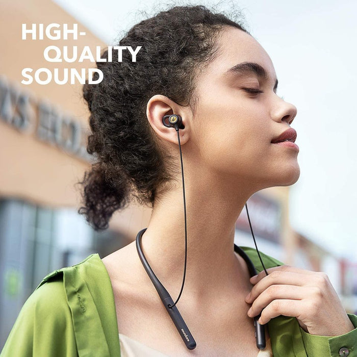 soundcore neckband earphones with high-quality sound outdoors
