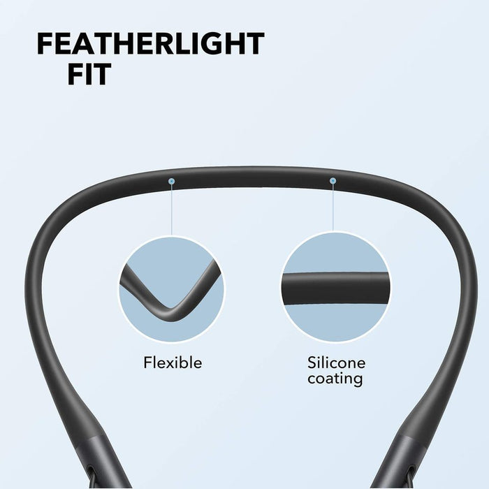 soundcore neckband earphones with flexible silicone coating for comfort