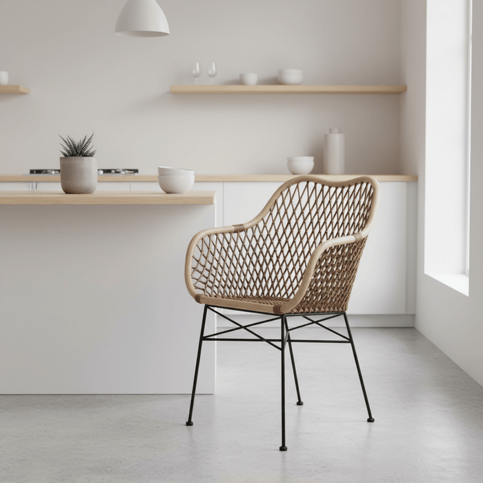 Manado Natural Rattan and Metal Chair