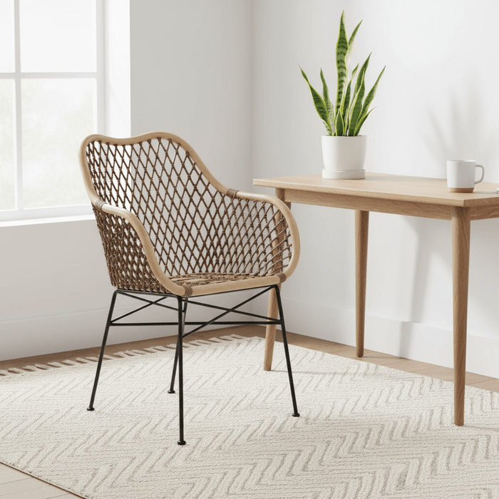 Manado Natural Rattan and Metal Chair