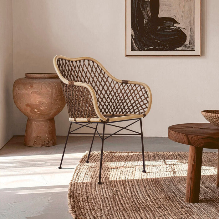 Manado Natural Rattan and Metal Chair