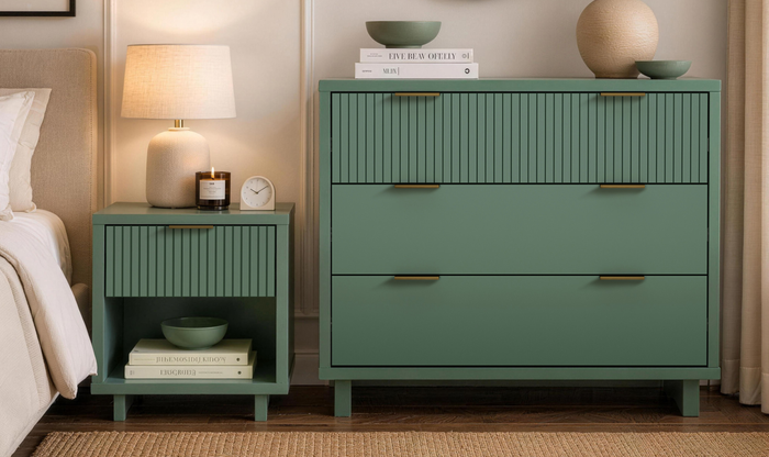 Manhattan Comfort Elara Wooden Nightstand With Drawer