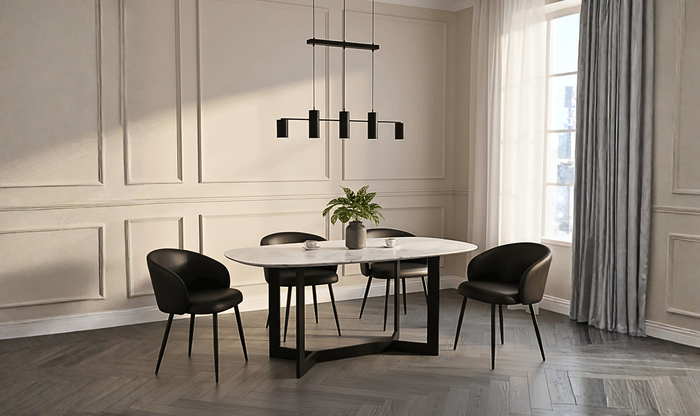 Manhattan Comfort Looma Metal Vegan Leather Side Chair-JenniferFurniture