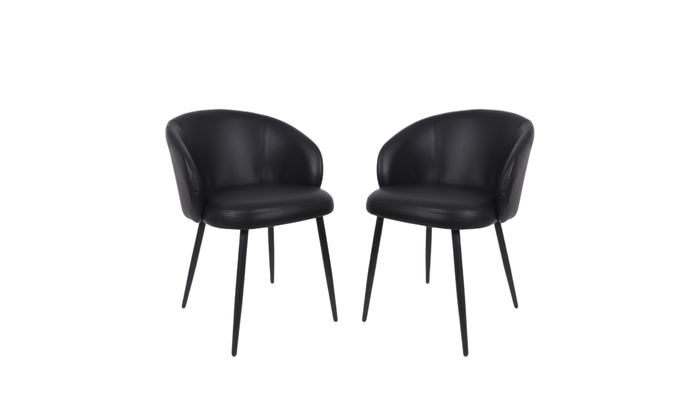 Manhattan Comfort Looma Metal Vegan Leather Side Chair-JenniferFurniture