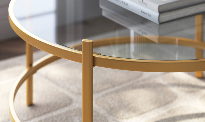 Modern Heritage Pearlox Occasional Table Set in Metal